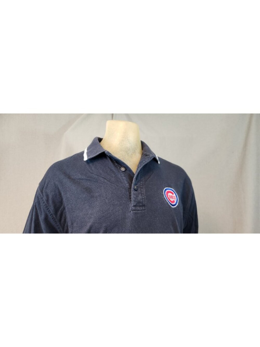 Antigua MLB Chicago Cubs Blue MEDIUM Cotton Short Slv Polo Golf Shirt Top USED - Picture 2 of 6